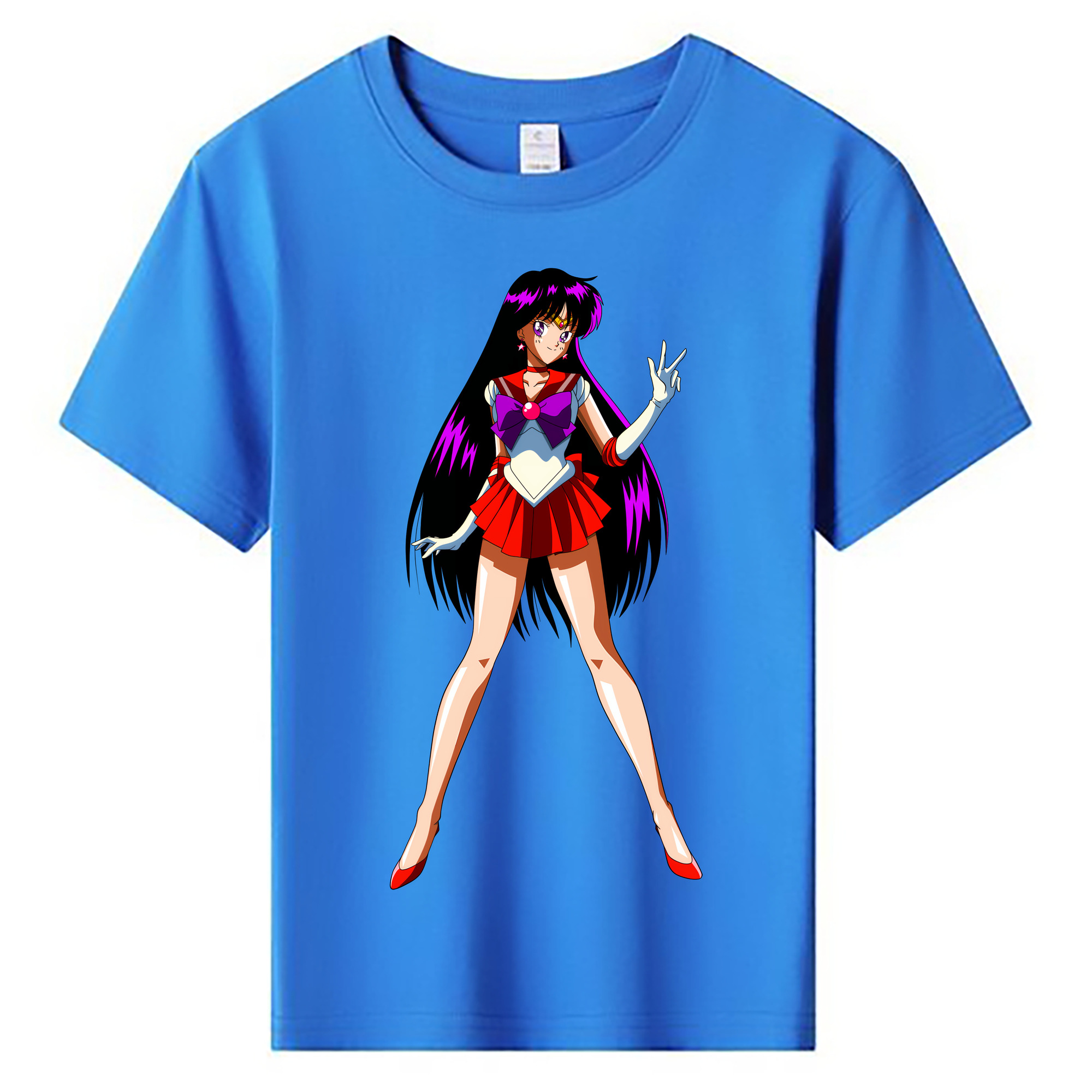 （画像用） 美少女戦士セーラームーン 火野レイ ひの レイ Sailor Moon Hino Rei （セーラーマーズ,Sailor Mars） 綿100％キッズTシャツ（フロントプリント）